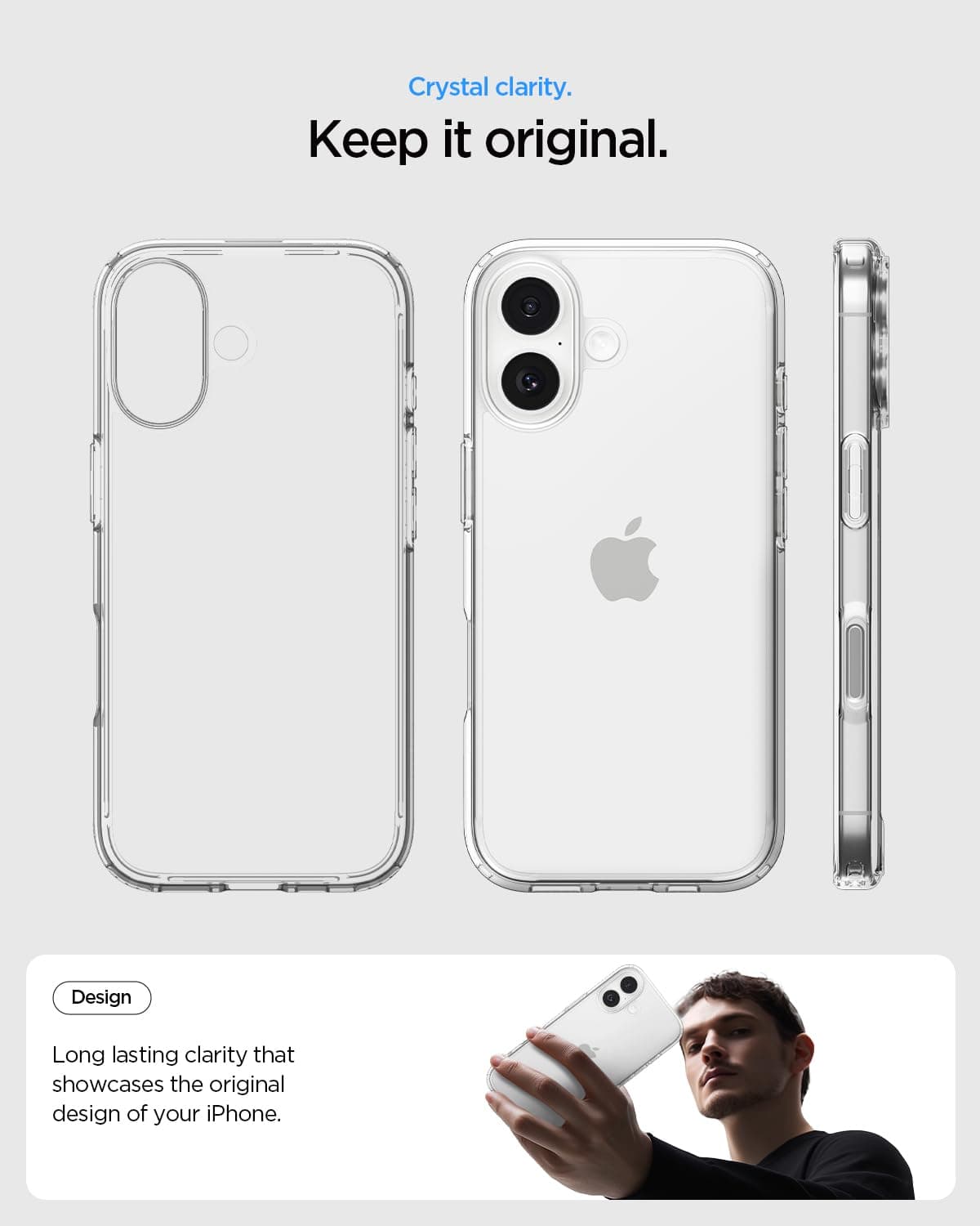 Spigen Ultra Hybrid Back Cover Case Compatible with iPhone 17 (TPU + Poly Carbonate | Crystal Clear) in Phone Cases on YudyDeal — view 3